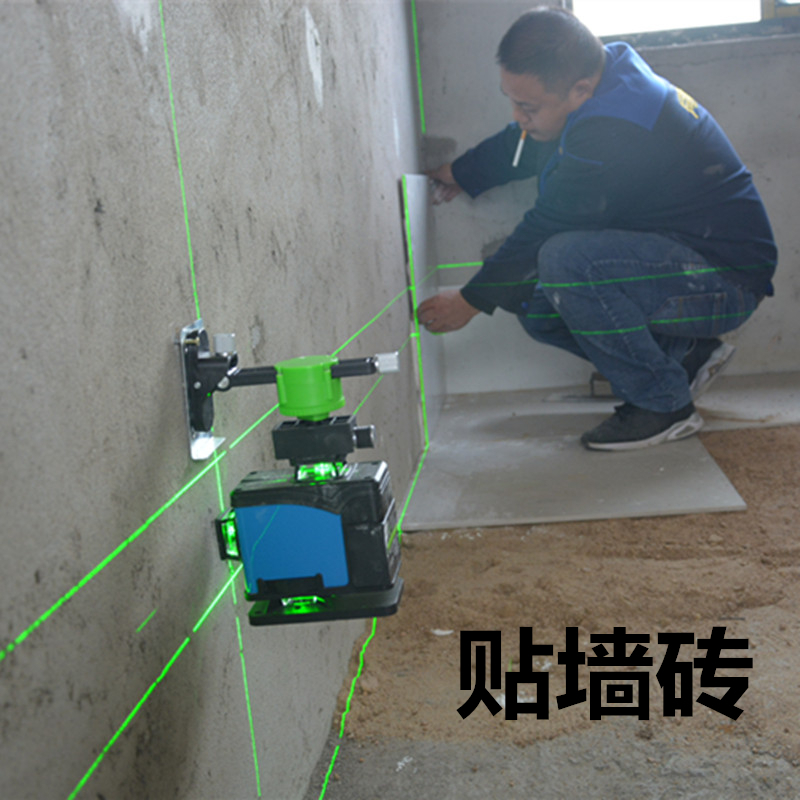 12线绿光水平仪高精度强光闪电客细线绿外线铺地板砖贴地仪16线平水