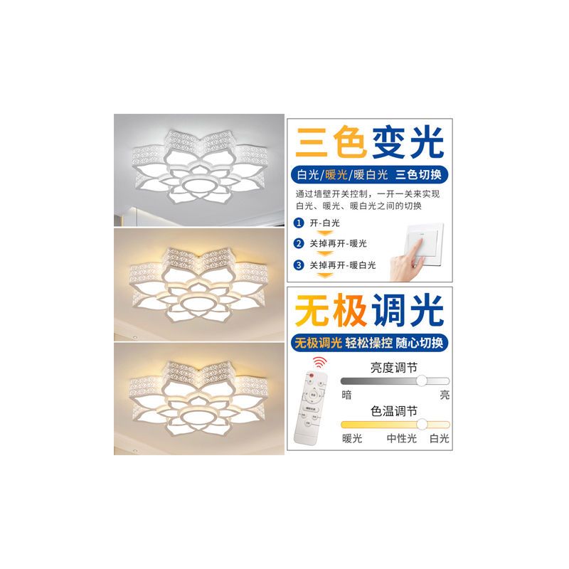 客厅灯led水晶2020新款led吸顶灯卧室灯全屋套餐灯具花型吸顶灯