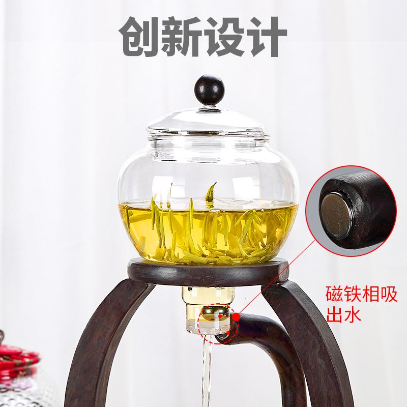 家柏饰(CORATED)玻璃半全自动茶具懒人泡茶器简约创意日式透明功夫茶杯套装Z高清大图