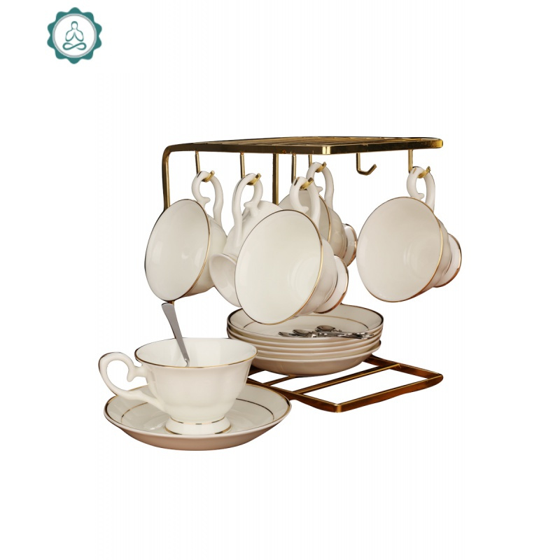 欧式骨瓷金边咖啡杯碟陶瓷咖啡器具咖啡杯套装咖啡杯碟