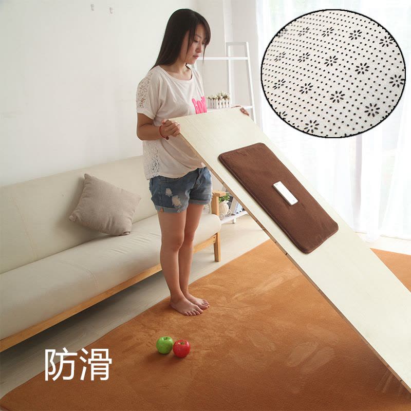 美帮汇北欧家用短毛灰色床边地毯卧室满铺房间床前垫子榻榻米地垫长方形图片