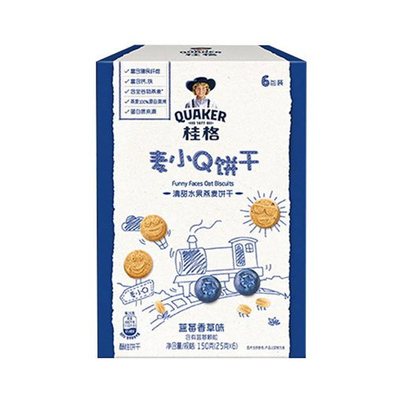 桂格(QUAKER)儿童麦小Q 蓝莓香草味25克*6包