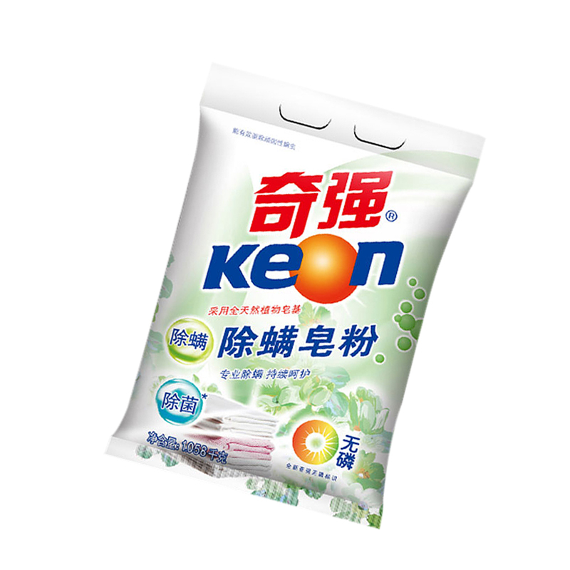 奇强keon除螨皂粉1058kg8袋无磷除菌洗衣粉天然皂粉