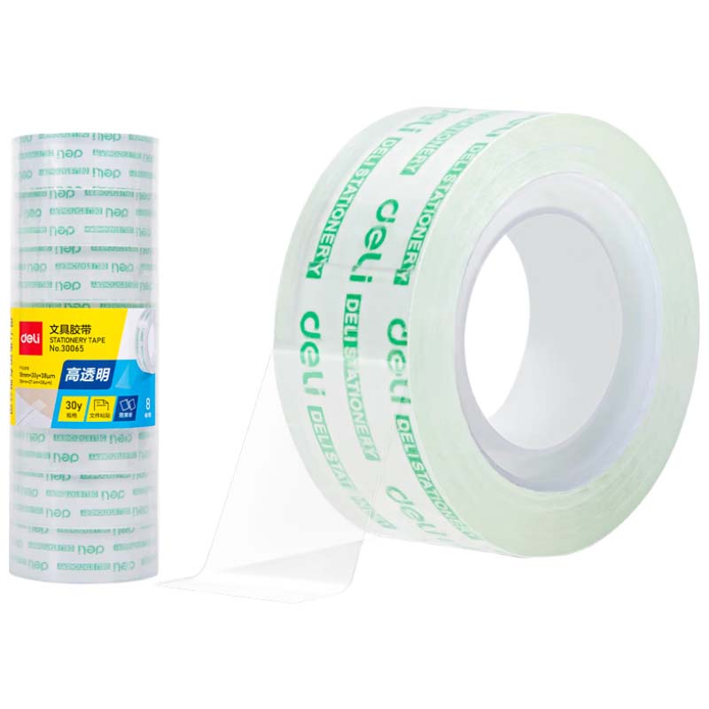 得力(deli) 30065文具胶带18mm*30y*38um(8卷/筒)高清大图