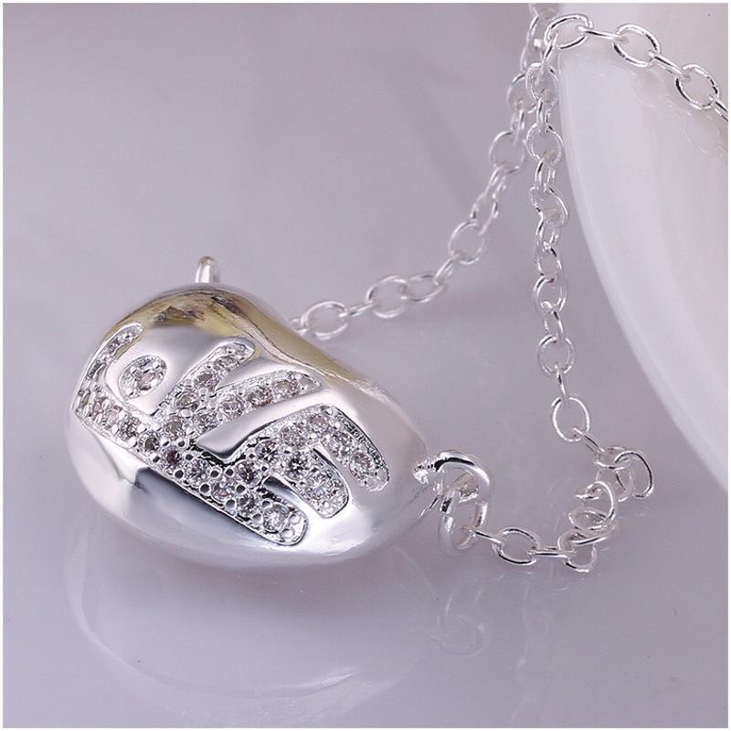 N621Women Silver Necklace 镀925纯银女项链日韩版锁骨链潮人送女朋友七夕情人节礼物