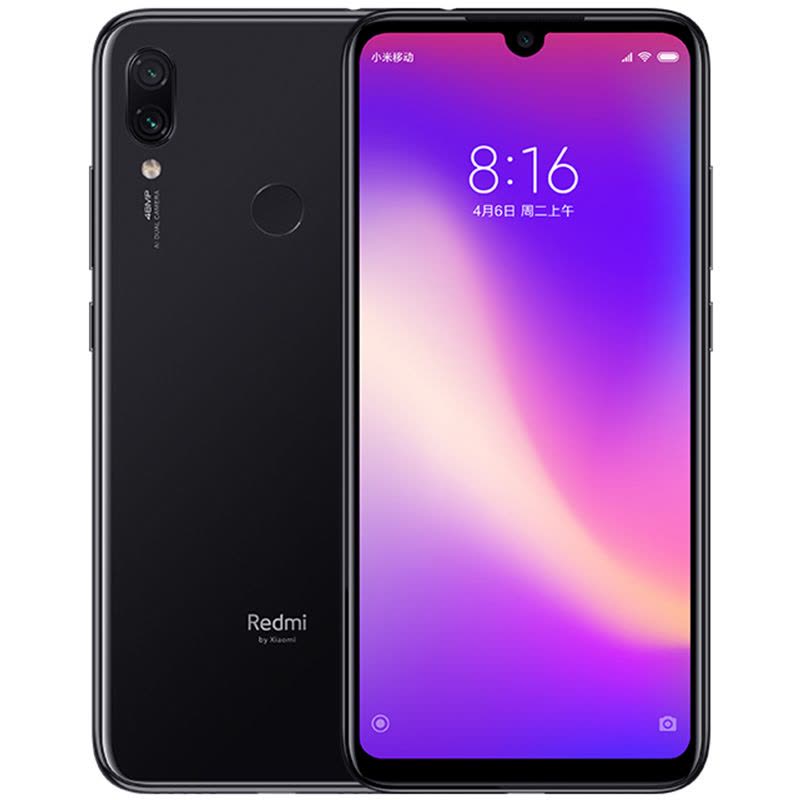 小米 Redmi 红米Note 7 4GB+128GB 亮黑色 移动联通电信全网通4G手机图片