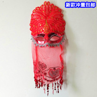 万圣节面具性感女面具舞蹈表演面纱面具半脸新款期间一件 红色