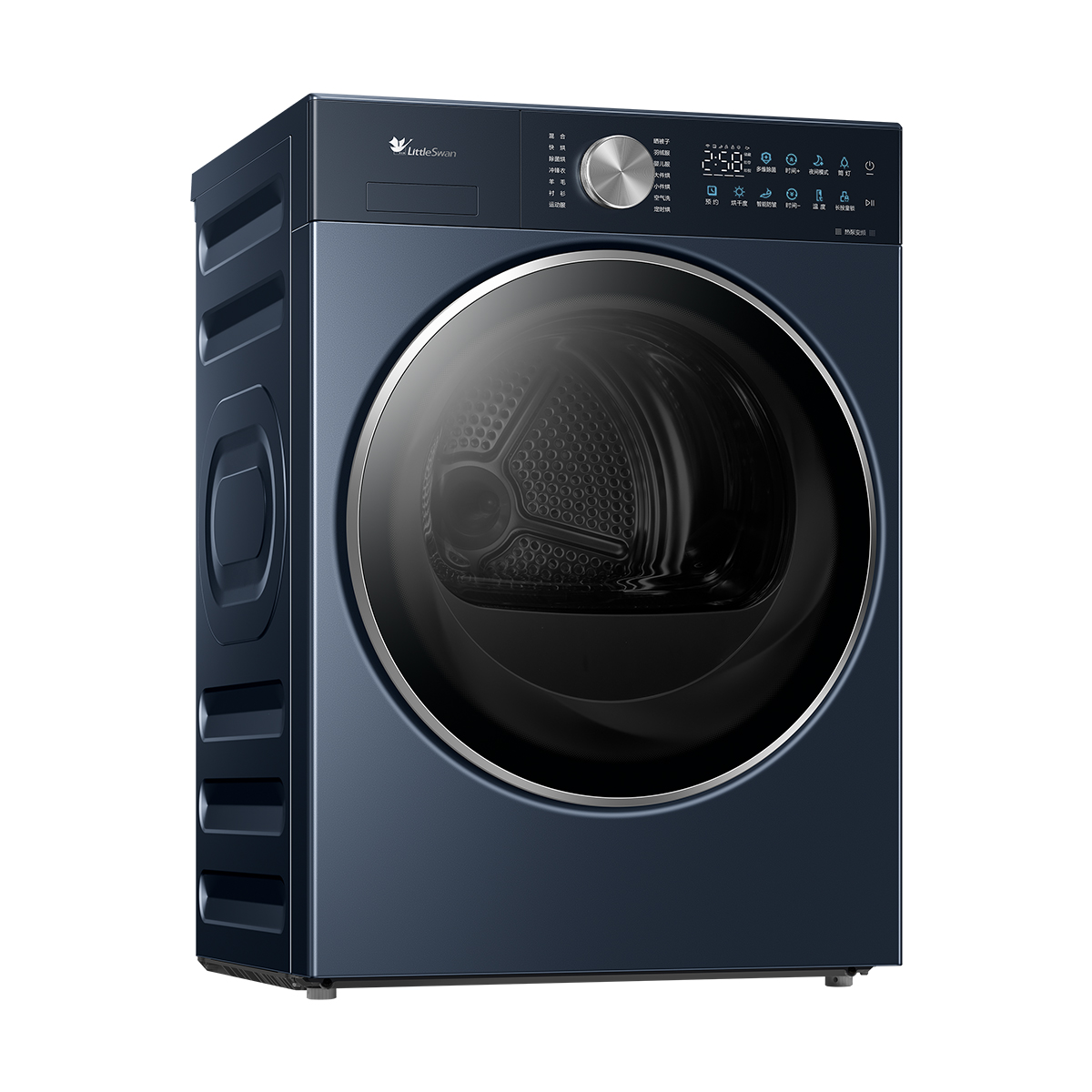 小天鹅TH10H86PRO热泵变频烘干机10千克瑾瑜蓝低噪侧开独嵌两用LED数码屏显示高清大图