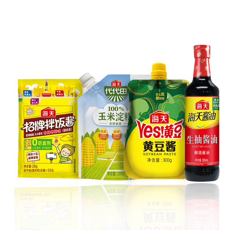 海天厨房2 (生抽酱油500mL+黄豆酱300g+招牌拌饭酱20g+玉米淀粉200g)