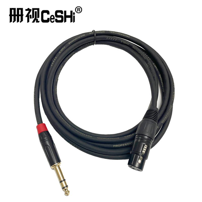 册视6.5立体声XLR卡侬母6.35mm话筒线15厘米条高清大图