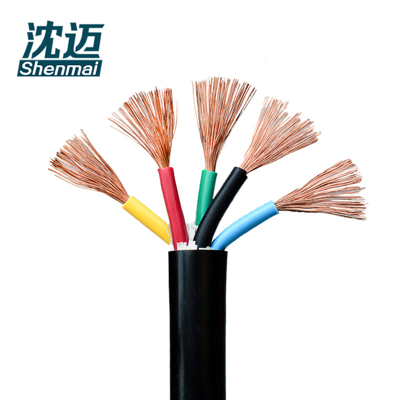 沈迈 铜芯通用软电缆 ZR-RVVZ-0.6/1KV-5*2.5平方/米高清大图