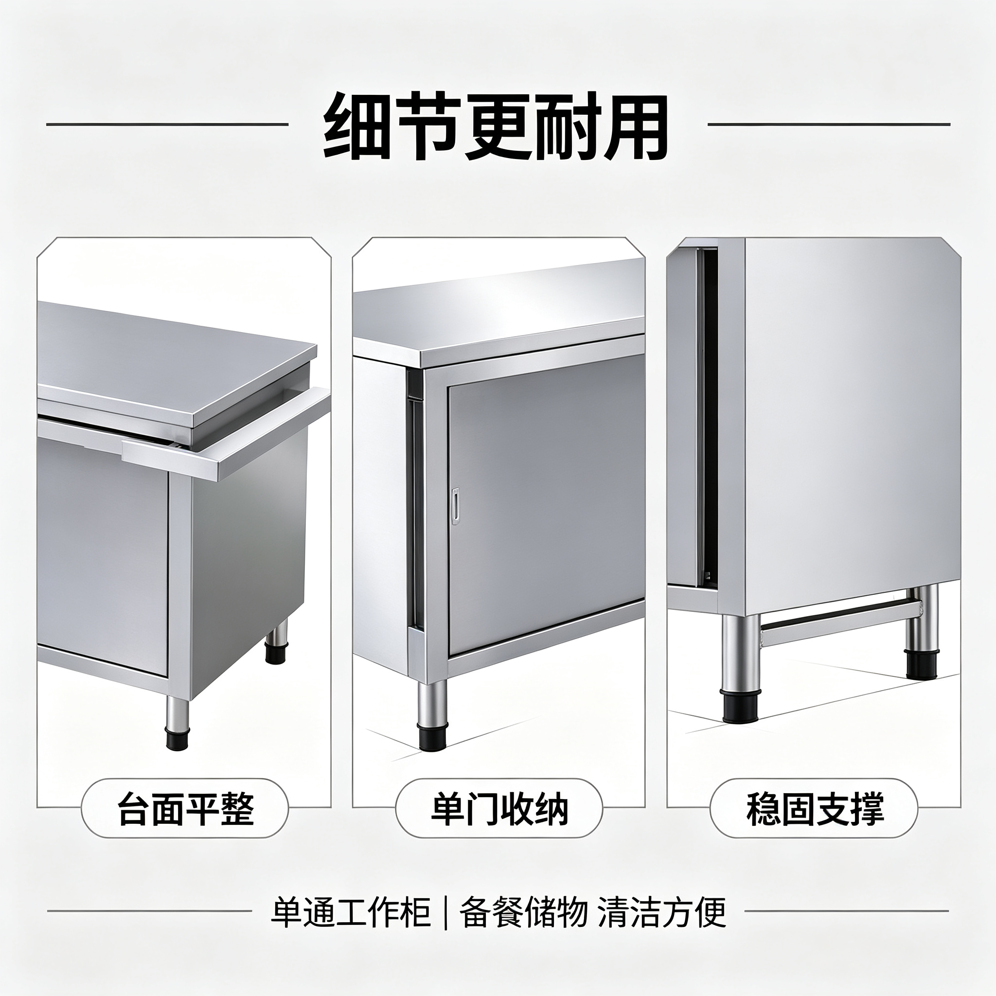 优迈克 YMK-TDD150 单通工作柜 1500*800*800 单位:台 银色高清大图
