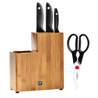 双立人(ZWILLING)炫银简版一帆风顺刀具5件套装菜刀多用刀蔬菜刀剪刀套装