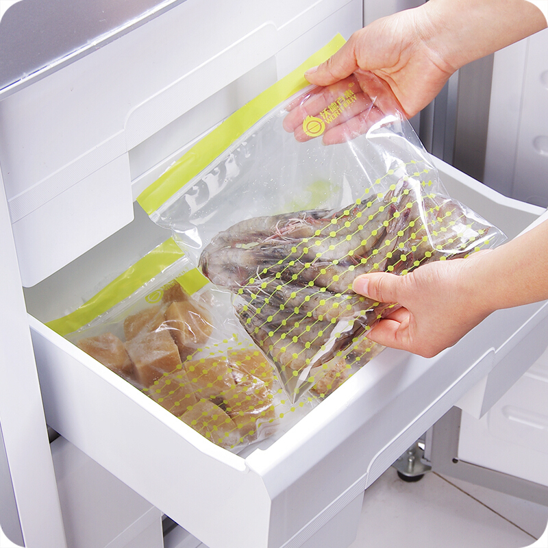 家用食品袋密实袋套装冰箱水果保鲜袋密封袋加厚自封袋食物收纳袋日用创意家居大号50个装1日用家居