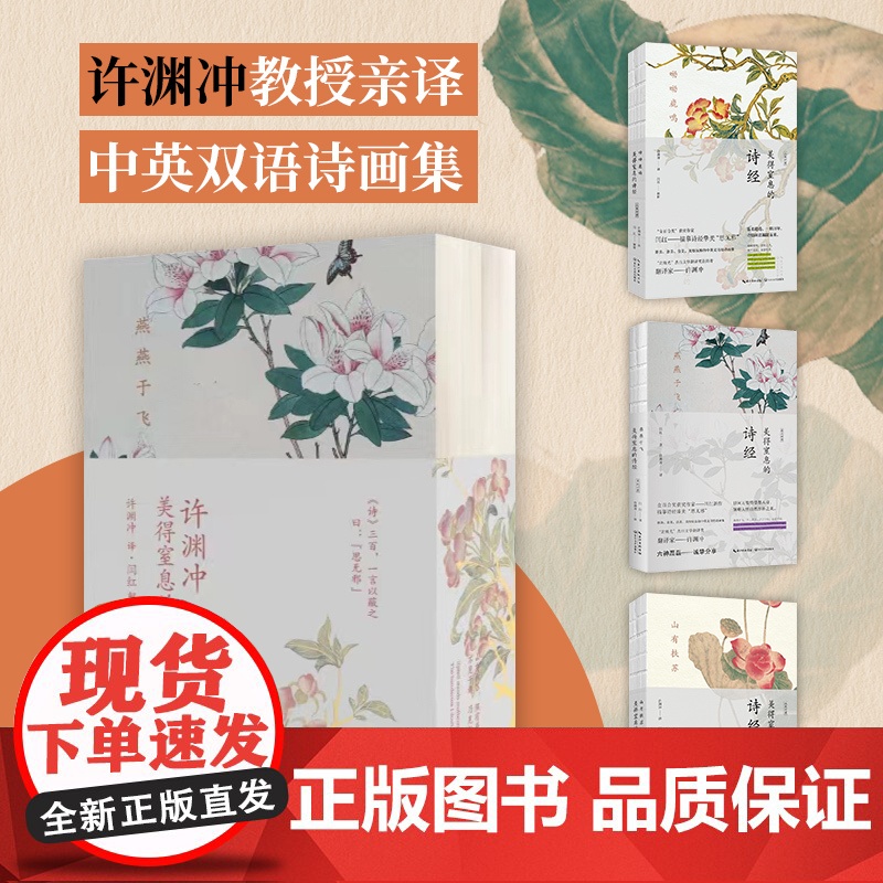 正版 许渊冲:美得窒息的诗经 3本套 中英双语诗画集 诗经英汉对照高清大图