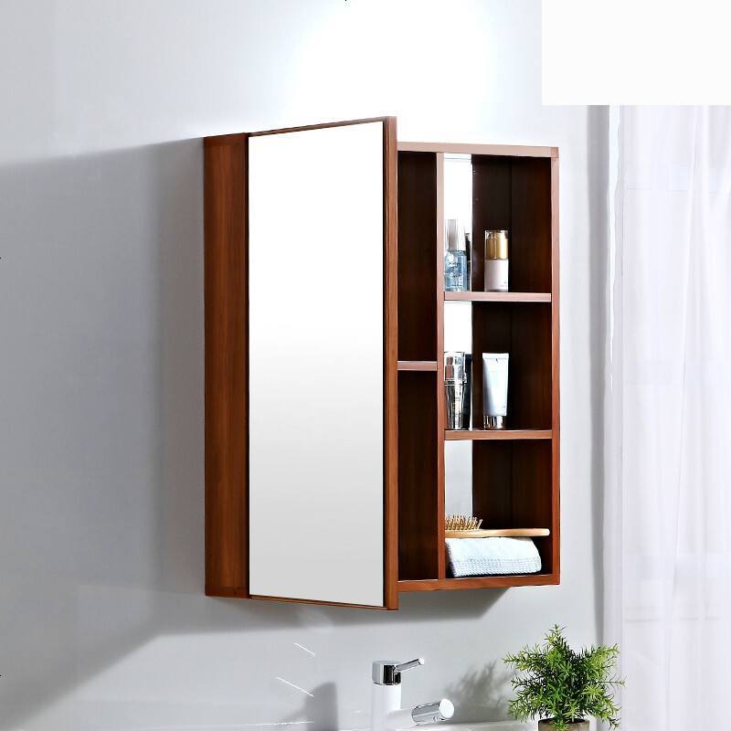 浴室镜柜挂墙式卫生间铝镜箱隐藏式浴室柜镜子带置物架图片