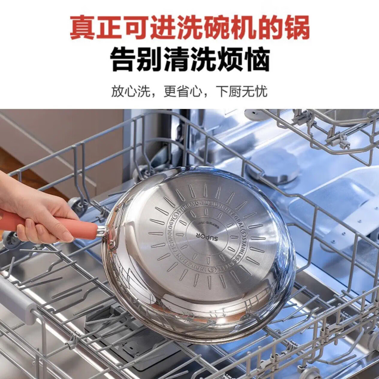 苏泊尔 极光煎锅 28cm火红点聚油不粘锅 SJ28CC1高清大图