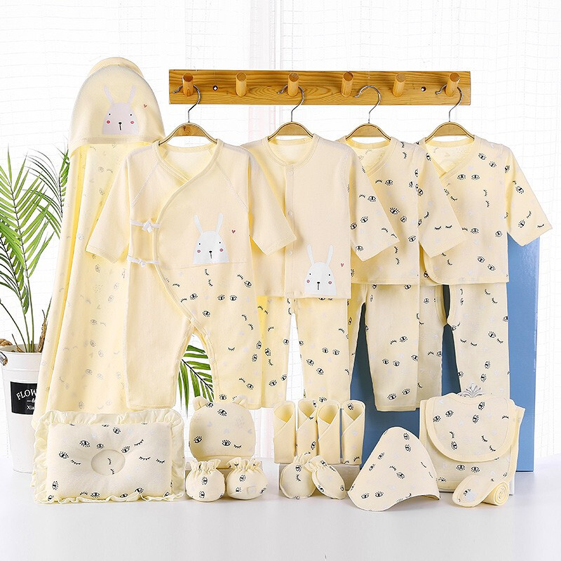 班杰威尔初生婴儿礼盒新生儿四套衣服套装春夏刚出生纯棉宝宝用品满月礼物套盒