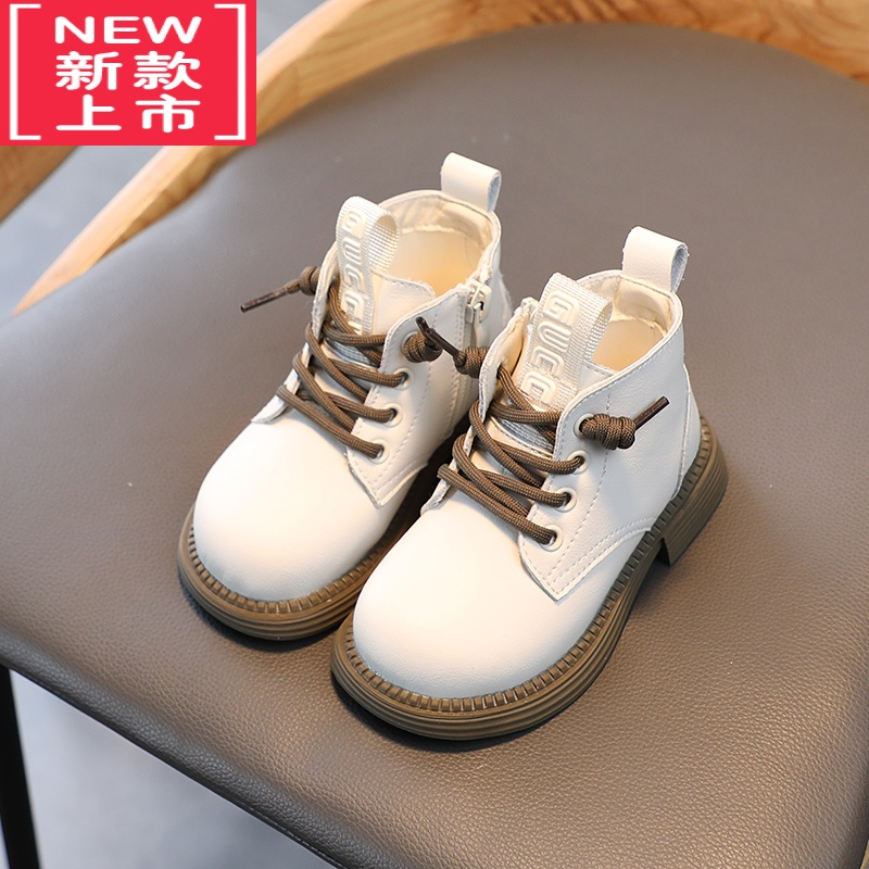 可莉允儿童马丁靴2022春秋新款女童靴子英伦走秀短靴男童软底宝宝单皮靴