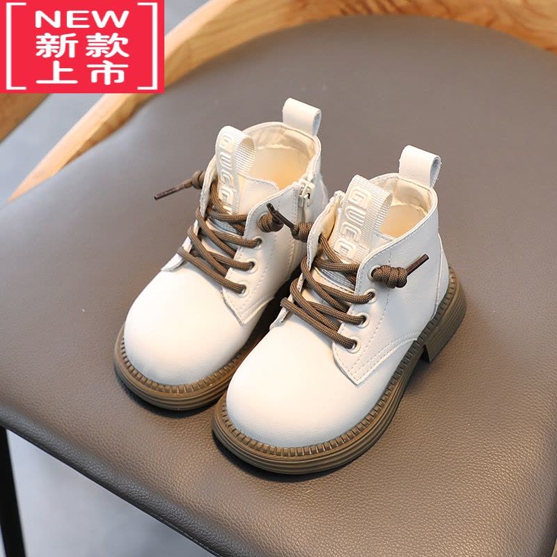 可莉允儿童马丁靴2022春秋新款女童靴子英伦走秀短靴男童软底宝宝单皮靴图片