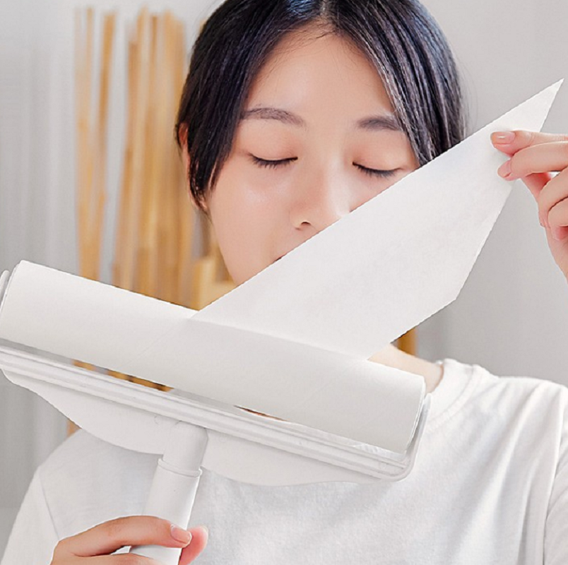 粘毛器长柄替换可伸缩地板粘毛滚筒长杆可撕式衣物沾毛器除毛刷高清大图