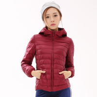 子沫雨JMOORY2021冬季新款轻薄羽绒服女短款连帽轻便薄款修身白鸭绒外套春夏冬超