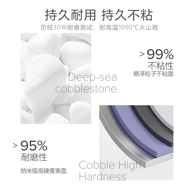VELOSAN鹅卵石不粘锅汤锅炖煮锅煲汤白玉兰带盖24cm