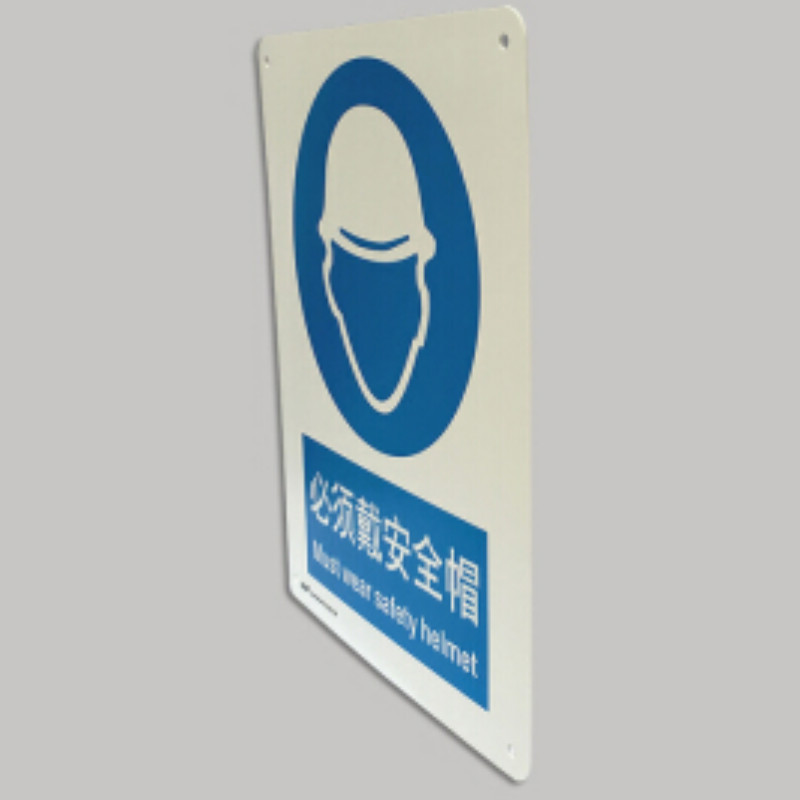 安赛瑞 SAFEWARE S5524A中英文标识 必须戴安全帽,250x315mm,1mm厚ABS材质