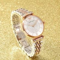 阿玛尼(EMPORIO ARMANI)手表女表满天星石英表女混色钢带镶钻休闲女款石英腕表AR1926