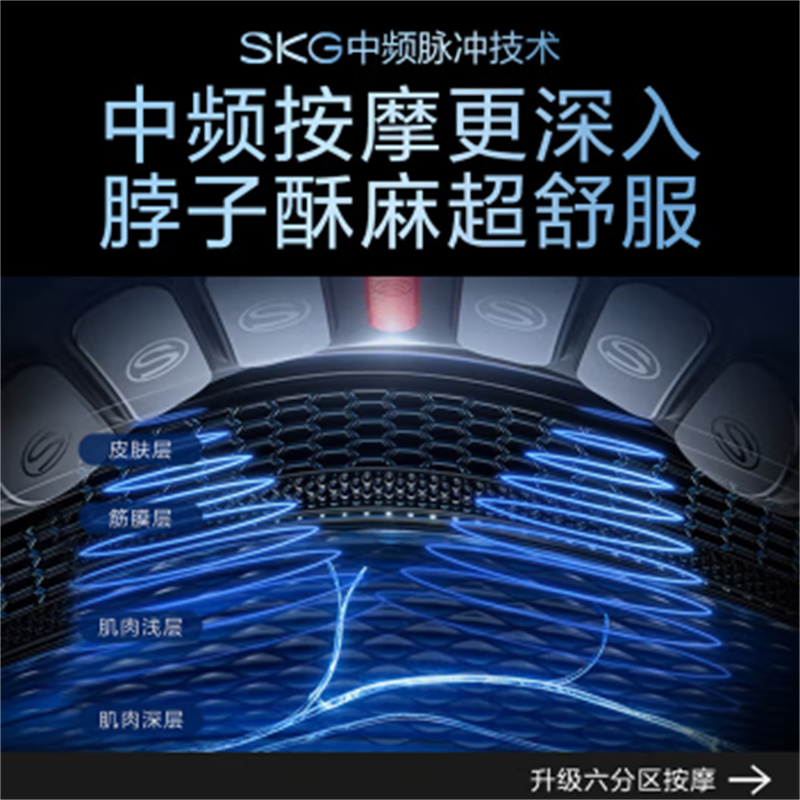 艾诗凯奇SKG智能肩颈按摩器3D立体揉捏舒缓颈椎疲劳轻便设计skg K52 颈椎按摩器尊贵颈部肩颈红光热敷电脉冲牵拉脖子
