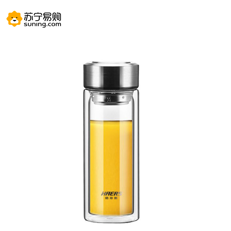 哈尔斯(双层隔热)泡茶玻璃杯 双层隔热300ml商务办公玻璃杯