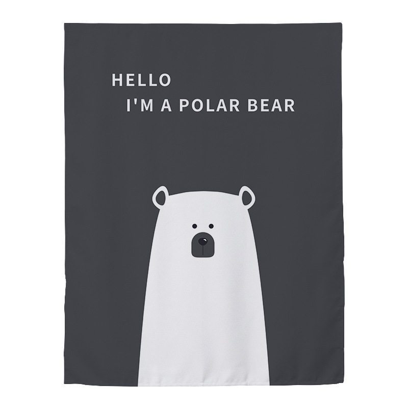 家柏饰(CORATED)窗帘免打孔安装遮光宿舍学生卧室简易出租房用出租屋魔术贴小窗帘 北极熊 宽1.0X高2.0一片高清大图