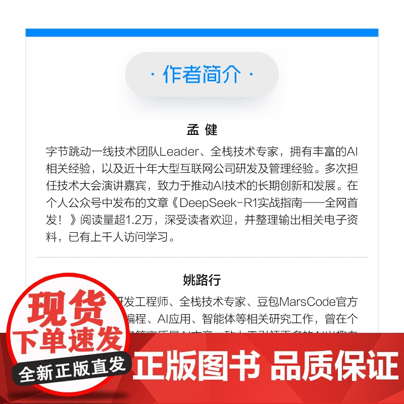 DeepSeek极简入门与应用 孟健姚路行著 电子工业出版社 deepseek从入门到精通手把手教你用AI deepse高清大图