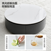 全友家居现代简约岩板茶几客厅圆茶几组合电视柜家具