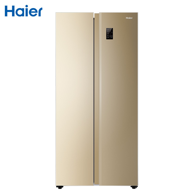 海尔(Haier)BCD-480WBPT 480升风冷双变频金色家用对开电冰箱 智能UI显示屏 90°直角悬停 家用