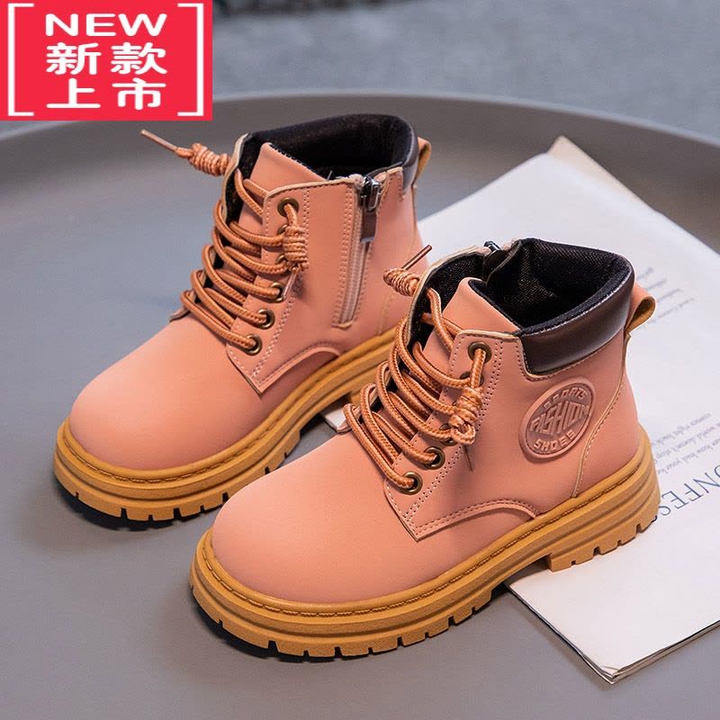 可莉允儿童马丁靴男童靴子秋冬2022新款冬季短靴加绒二棉鞋女儿童马丁靴图片