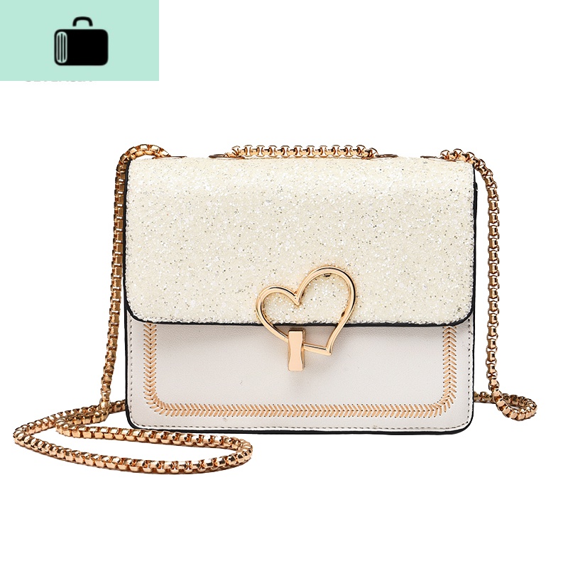 包包女2020新款日韩风百搭洋气时尚女包ins潮斜跨黑色链条单肩包NEWLAKE高清大图