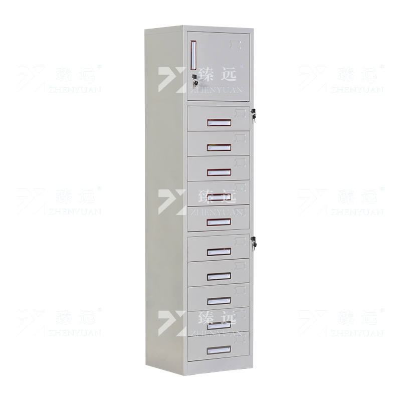 臻远ZY5011004钢制矮柜抽屉柜多抽资料柜储物收纳柜 单门十斗柜