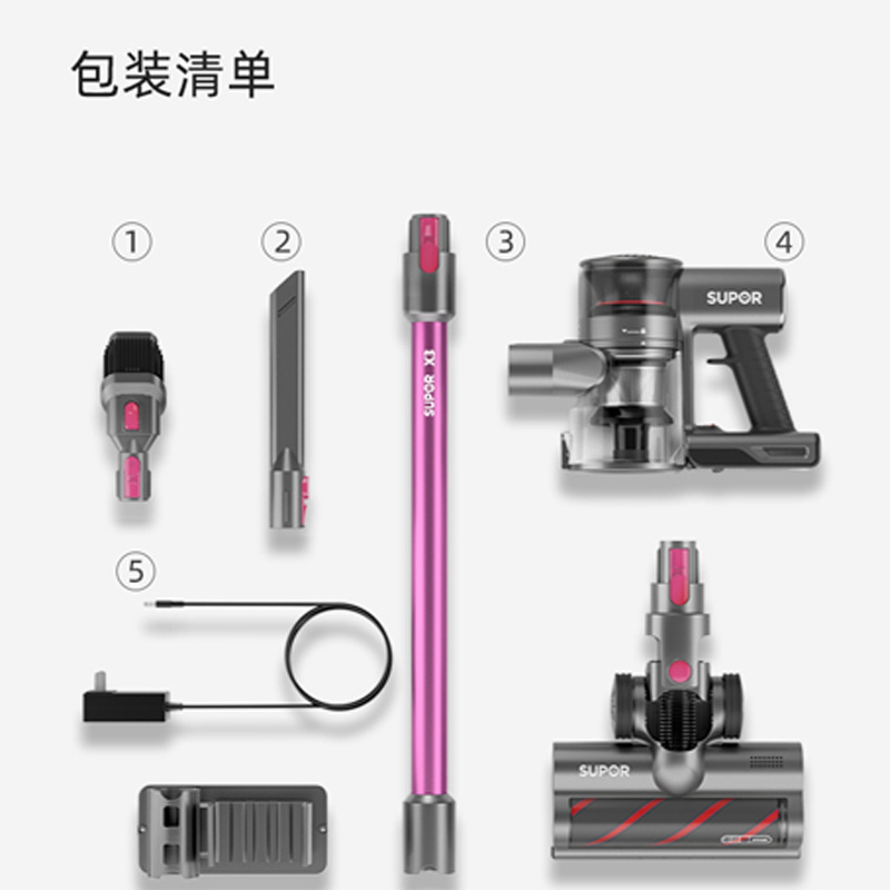 苏泊尔(SUPOR) 小型大功率无线手持家用X3充电吸尘器新款XC05S63C-X3高清大图