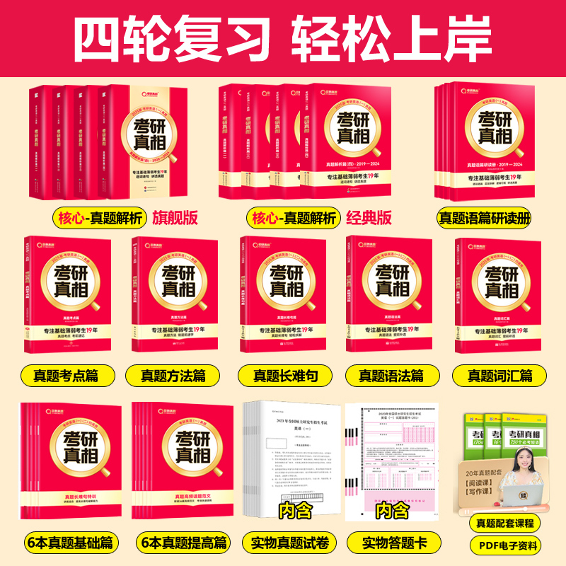 突击版❤英一经典解析10年+基础4本+方法+考点 [正版]配套网课2025考研真相英语一英语二真题解析考研英语词汇翻译手