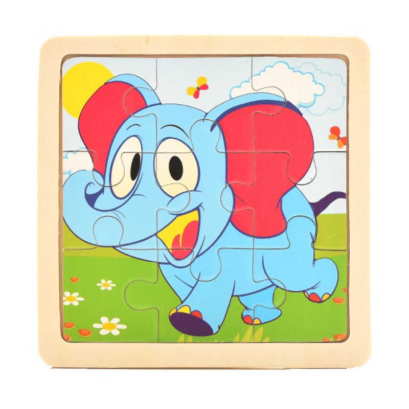 兔小宝拼插玩具 儿童卡通动物拼图创意宝宝幼儿园木质拼版亲子玩具