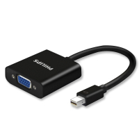 飞利浦miniDP转VGA 转换器 1080P高清视频转接头苹果雷电接口笔记本投影仪连接器 黑色 SWR3120B