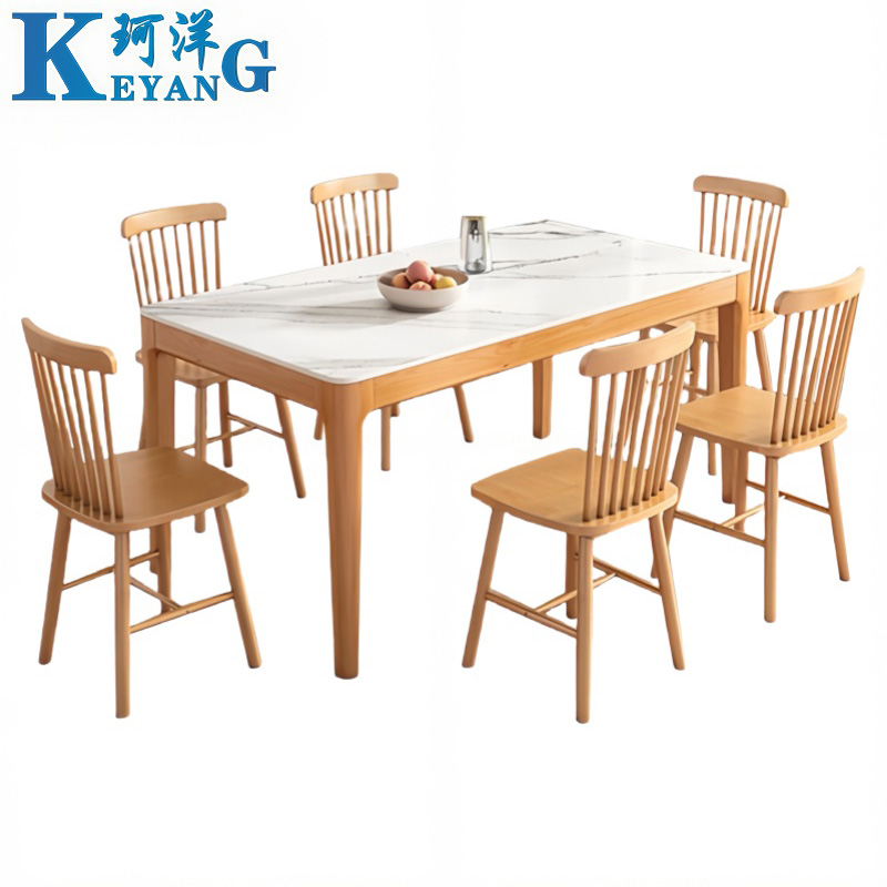 珂洋 餐桌 一桌六椅130*80*75cm 套高清大图