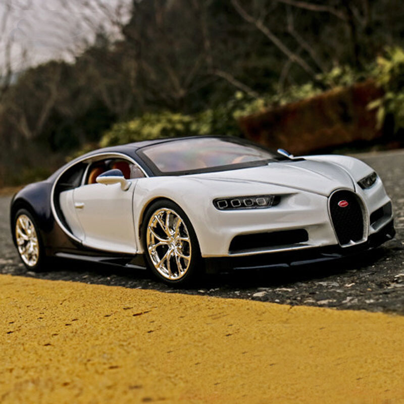 威利welly124布加迪chiron车模仿真跑车合金汽车模型摆件送生日冰川白