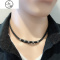 项链男潮纯银99足银复古吊坠简约嘻哈短款锁骨链ins性冷淡遮疤痕 JiMi
