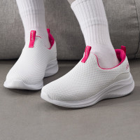 斯凯奇（Skechers）女鞋 夏季新款一脚穿运动鞋健步训练鞋缓震透气跑步休闲鞋 白粉117572-WHT 40码 白粉