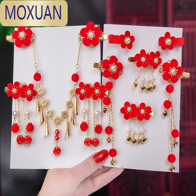 MOXUAN头饰儿童古风发饰女童汉服发夹扎头发夹子女孩头花宝宝发卡