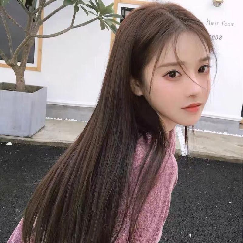 假发女长直发中分无刘海黑长直蓬松气质长发逼真自然中长全头套式