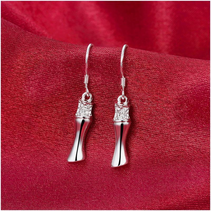 E786Women Silver Earrings 镀纯银水晶时尚精致日韩版女耳饰耳环送女朋友七夕情人节礼物