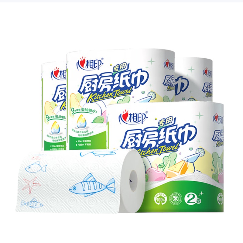 心相印 KT102(箱装)厨房纸巾75节*8卷_